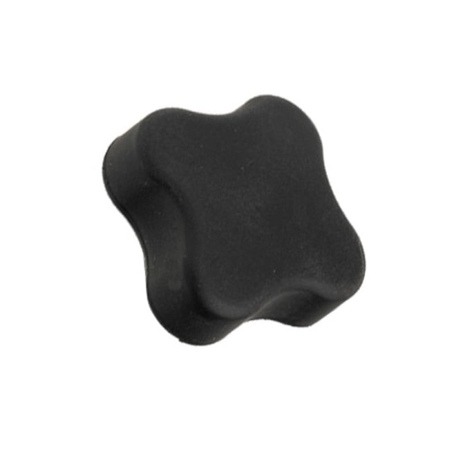 Bouton à quatre lobes 3/8-16 UNC x 63,5 x 12,7 mm - Insert en laiton zingué thermoplastique - Noir - Femelle - MBA (Pack de 1)