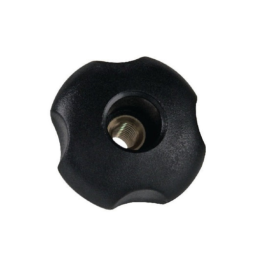 Manopola a quattro lobi 10-24 UNC x 20,07 x 7,1 mm - Foro passante Inserto in ottone Termoplastico - Nero - Femmina - MBA (confezione da 1)