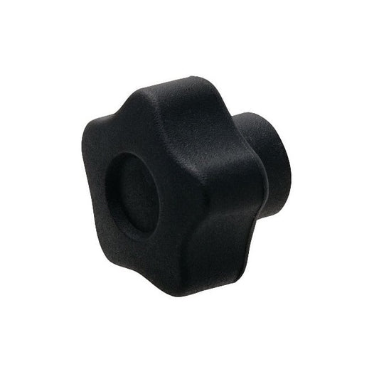 Bouton à cinq lobes 3/8-16 UNC x 50,04 x 17 mm - Insert en laiton phénolique - Noir - Femelle - MBA (Pack de 1)