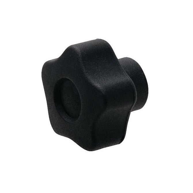 Bouton à cinq lobes 5/16-18 UNC x 39,88 x 13 mm - Insert en laiton phénolique - Noir - Femelle - MBA (Pack de 1)