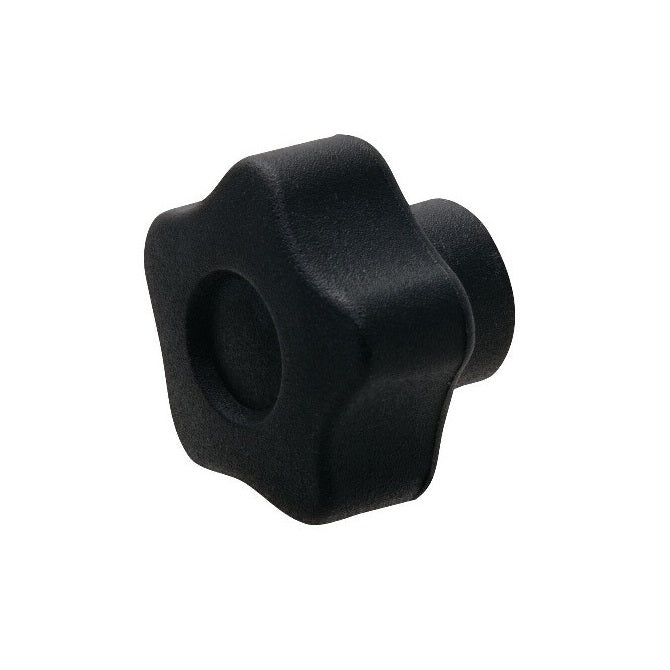 Pomello a cinque lobi M8 x 40 x 14 mm - Inserto in acciaio fenolico - Nero - Femmina - MBA (confezione da 10)