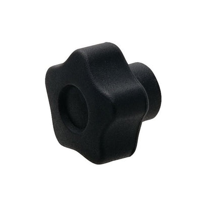 Manopola a cinque lobi 1/2-13 UNC x 69,85 x 20,1 mm - Inserto in acciaio fenolico - Nero - Femmina - MBA (confezione da 1)