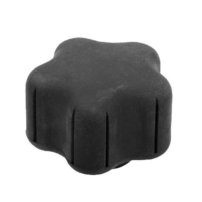 Bouton à cinq lobes 3/8-16 UNC x 48,51 x 12,7 mm - Insert en laiton plaqué thermoplastique - Noir - Femelle - MBA (Pack de 1)