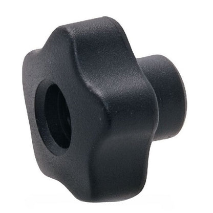 Bouton à cinq lobes 3/816 UNC x 48,51 x - Insert en laiton plaqué thermoplastique - Noir - Femelle - MBA (Pack de 1)