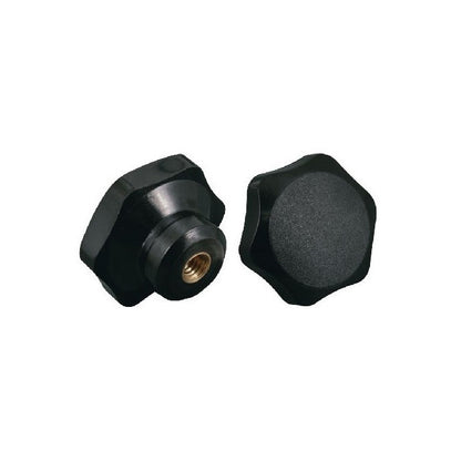 1087191 | KF095C-050-6L-BR (Each) --- Lobe Knobs - 3/8-16 UNC - 9.53mm - 50.04x14.3 mm Six Lobe - Brass Knob