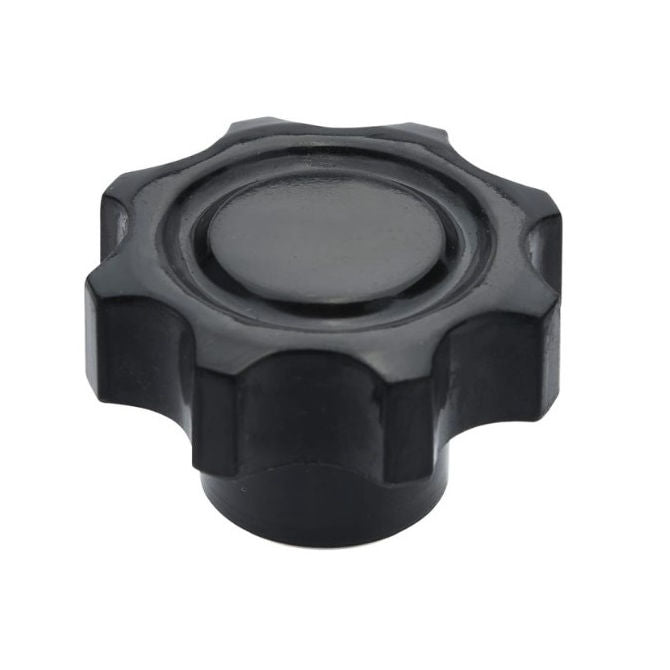 1099135 | KF120M-050-8L (Each) --- Lobe Knobs - M12 - 12x1.75mm - 50x21 mm Eight Lobe - Phenolic and Brass Knob