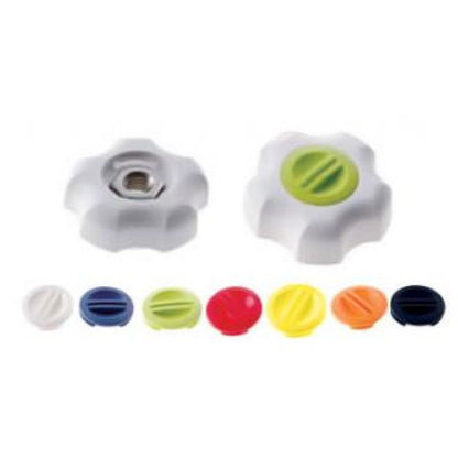 1067444 | KF060M-36-FIT-WBL (Each) --- Thumb Knobs - M6 36x20 mm For Hex Head Screw - Plastic Knob