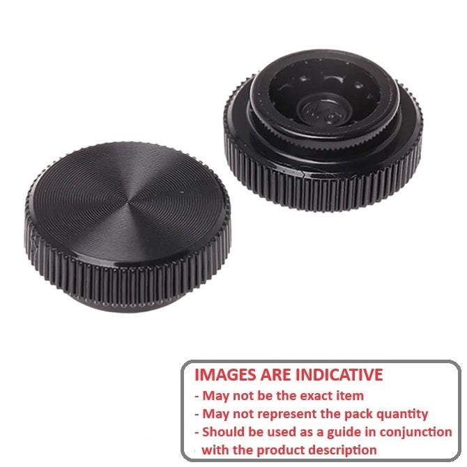 1043552 | KM029-008-KNU-B (PK-10) --- Thumb Knobs - 4-40, 4-56 - 2.85mm - - Use Own Screw 7.94x4.4 mm For Cap Screws - Plastic Knob