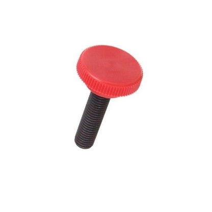 Bouton à pouce 6-32 UNC x 9,53 mm - avec vis à capuchon en plastique avec insert - Rouge - Mâle - MBA (Pack de 9)