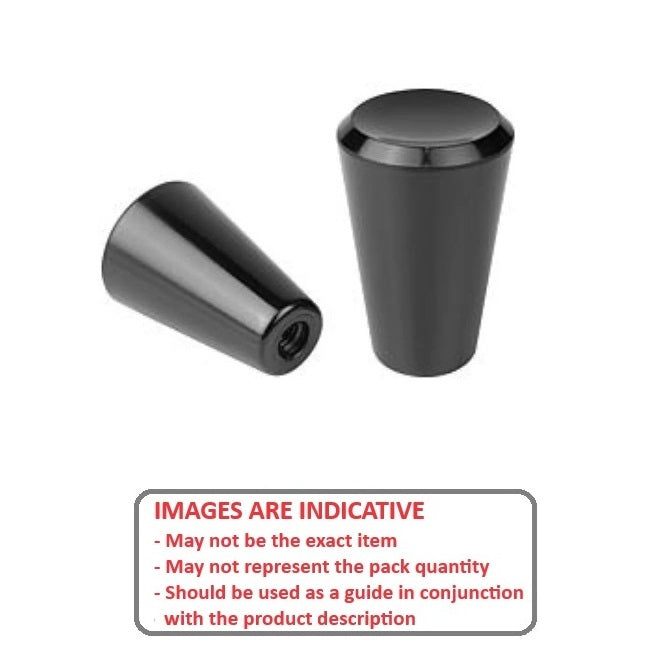 1072536 | KF064-022-LVR (Each) --- Lever Knobs - Hole Size 6.35 Push On 22.23x15.9 mm Through Bore - Phenolic Knob