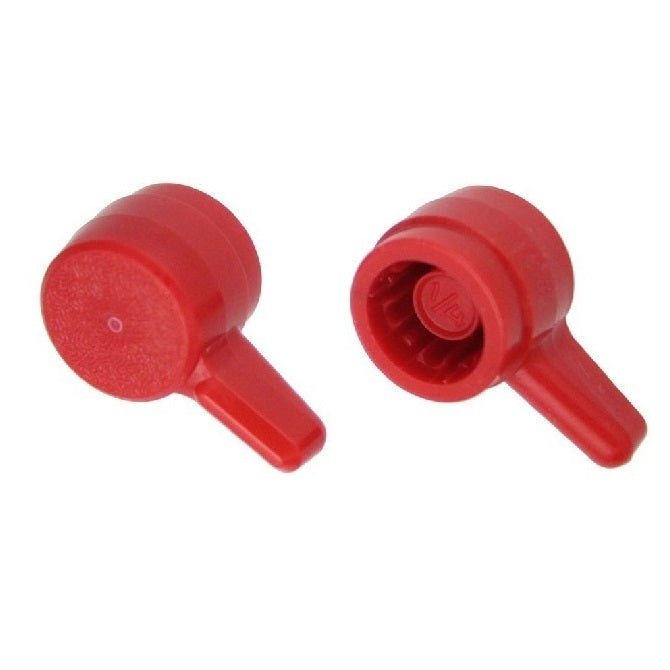 Manopola 5/16 x 21,43 mm - Per vite a testa cilindrica utilizzare la propria vite in plastica - Rossa - Vite a testa cilindrica a pressione - Forma a L - MBA (confezione da 90)