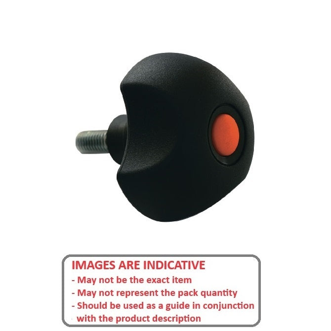 1086912 | KM095C-050-3L-SAF25 (Each) --- Lobe Knobs - 3/8-16 UNC - 9.53mm - 50.04x25.4 mm Three Lobe - Plastic with Insert Knob