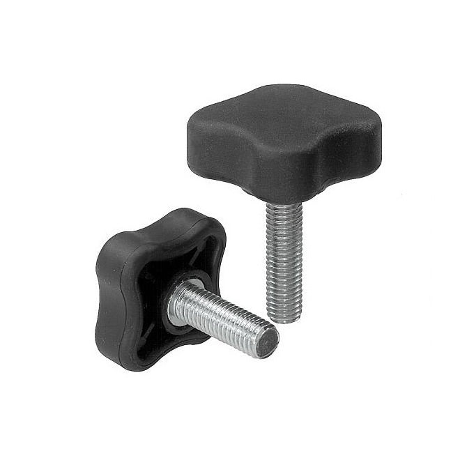 Lobe Knobs - 1/4-20 UNC -6.35mm- 29.97x24.9 mm - Plated Steel