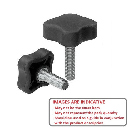 1072843 | KM064C-030-4L13 (Each) --- Lobe Knobs - 1/4-20 UNC - 6.35mm - 29.97x13 mm Four Lobe - Plated Steel Knob