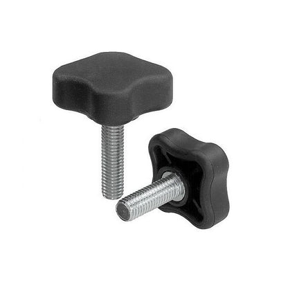 1072664 | KM064C-032-4L25A (Each) --- Lobe Knobs - 1/4-20 UNC - 6.35mm - 32x25.4 mm Four Lobe - Plated Steel Knob