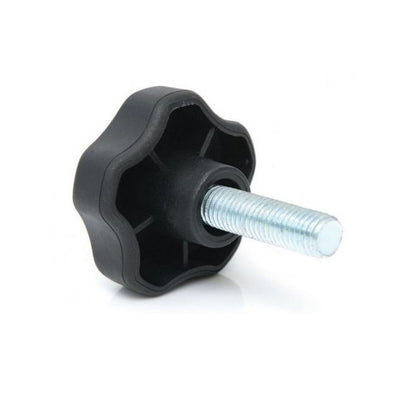 1087044 | KM095C-057-5L-SFT38-ST (Each) --- Lobe Knobs - 3/8-16 UNC - 9.53mm - 57.15x38.1 mm Five Lobe - Plated Steel and Plastic Knob