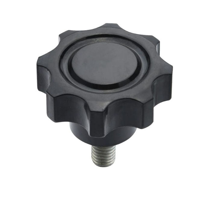 1082660 | KM080M-058-8L15 (Each) --- Lobe Knobs - M8 - 8x1.25mm - 58x15 mm Eight Lobe - Phenolic and Steel Knob