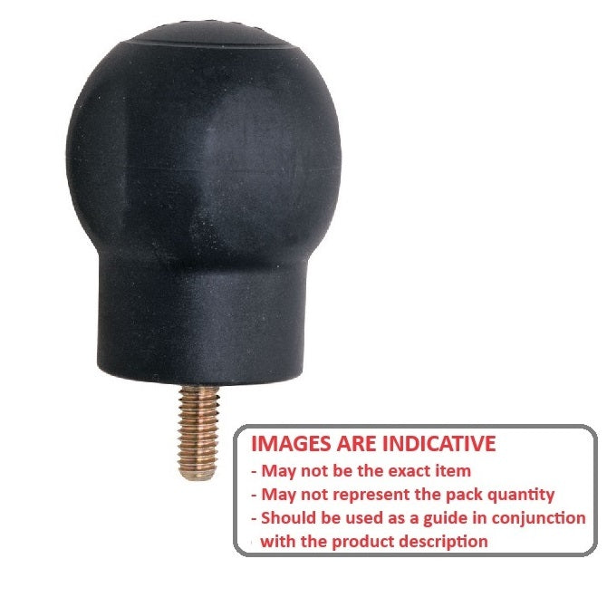 1077743 | KM079C-050-R-SFT (Each) --- Round Male Soft Knobs - 5/16-18 UNC - 7.94mm - 50x62 mm - Rubber Knob