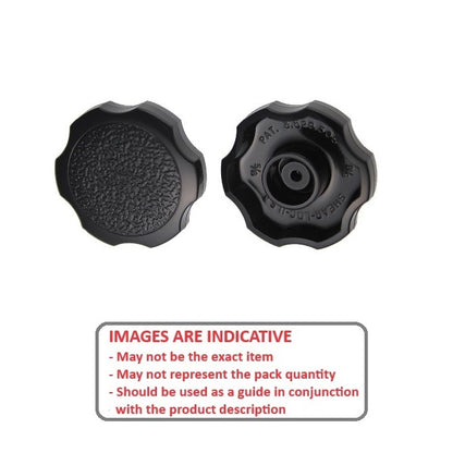 1088198 | KM095-038-ROS-B (PK-5) --- Thumb Knobs - 3/8 - 9.53mm - - Use Own Screw 38.1x11.9 mm For Cap Screws - Plastic Knob