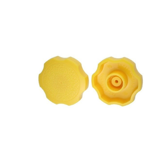 Manopola M6 - Utilizzare la propria vite x 38 mm - Per la vite a testa cilindrica utilizzare la propria vite in plastica - Giallo - Vite a pressione sulla vite - Rosetta - MBA (confezione da 35)