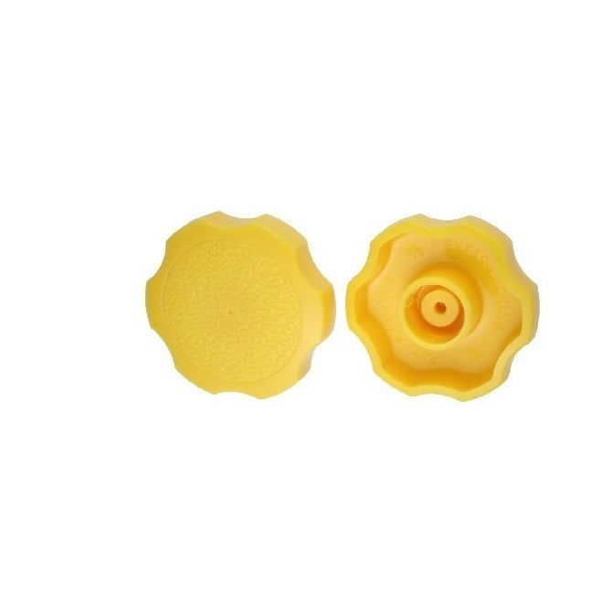 Manopola M10 - Utilizzare la propria vite x 38 mm - Per la vite a testa cilindrica utilizzare la propria vite in plastica - Giallo - Vite a pressione sulla vite - Rosetta - MBA (confezione da 10)