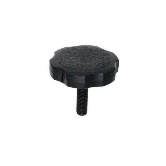 1072789 | KM064C-038-3810-ROS-G (PK-5) --- Thumb Knobs - 1/4-20 UNC - 6.35mm - 38.1x38.1 mm Male With Cap Screw - Plastic Knob