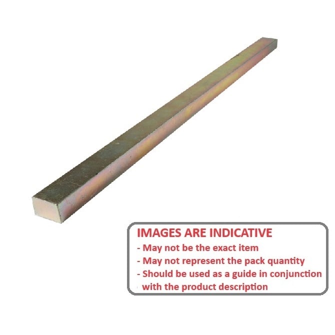 Chiave d'acciaio rettangolare lunghezza 9 x 22 x 300 mm - Lunghezza stock Acciaio al carbonio zincato - Rettangolare - Sottodimensionata - Standard - ExactKey (confezione da 1)