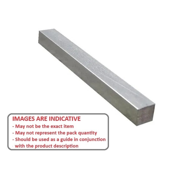 Lunghezza chiave in acciaio quadrata 31,75 x 31,75 x 300 mm - Lunghezza stock Acciaio inossidabile 316 - A4 - Quadrato - Sottodimensionato - Standard - ExactKey (confezione da 1)