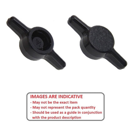 Manopola M6 - Utilizzare la propria vite x 30 mm - Per la vite a testa cilindrica utilizzare la propria vite in plastica - Nero - Vite a pressione sulla vite a testa cilindrica - T - MBA (confezione da 65)