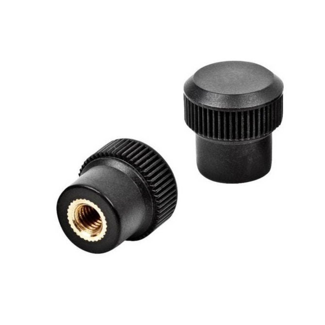 1052388 | KF040M-016-KN-PH (PK-5) --- Knurled Knobs - M4 - 4x0.7mm - 15.5x7 mm Female - Phenolic Knob