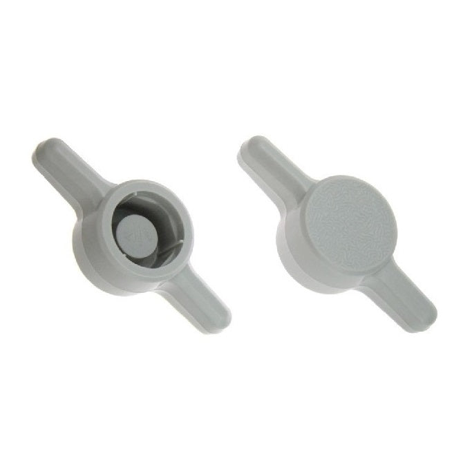 Bouton à pouce M5 – Utilisez votre propre vis x 26 mm – Pour vis à capuchon, utilisez votre propre vis en plastique – Gris – Vis à capuchon à pression – Té – MBA (lot de 50)