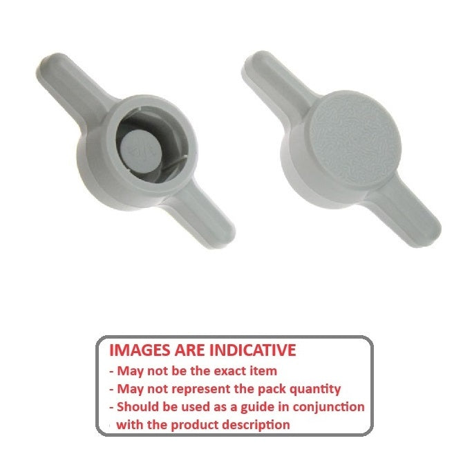 Bouton à pouce M5 – Utilisez votre propre vis x 26 mm – Pour vis à capuchon, utilisez votre propre vis en plastique – Gris – Vis à capuchon à pression – Té – MBA (lot de 50)