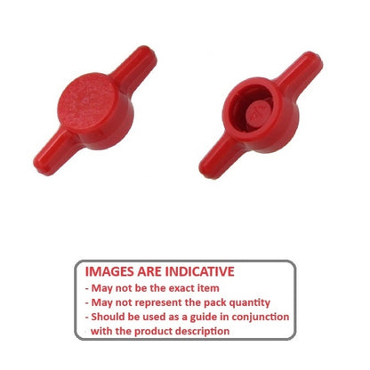 Manopola M6 - Utilizzare la propria vite x 30 mm - Per la vite a testa cilindrica utilizzare la propria vite in plastica - Rosso - Vite a pressione sulla vite a testa cilindrica - T - MBA (confezione da 55)