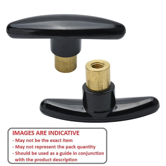 1232949 | KF060M-070-W (Each) --- Wing Knobs - M6 - 6x1mm - 70x24 mm Female