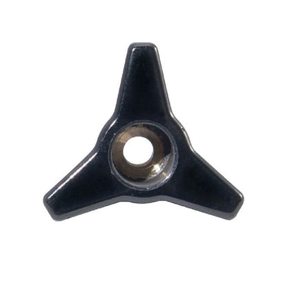 Tri Knob 5/16-18 UNC x 44.96 - Inserto in ottone termoplastico - Nero - Foro passante - MBA (confezione da 1)