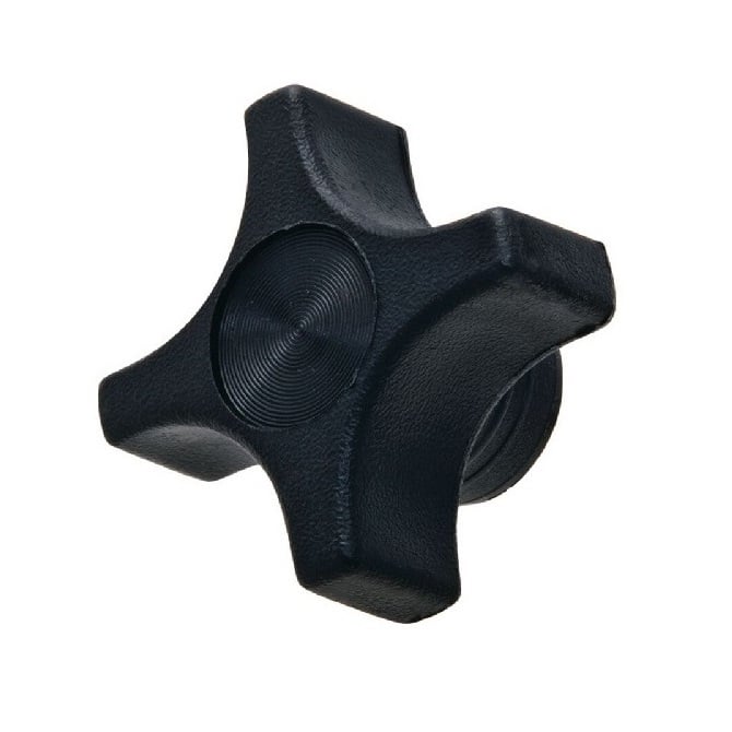 Manopola a croce 1/4-20 UNC x 31,75 - Inserto in ottone cieco in nylon - Nero - Femmina - MBA (confezione da 5)