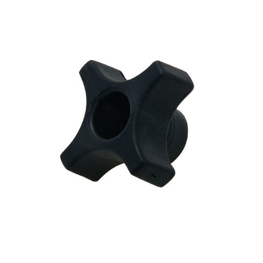 Manopola a croce M8 x 44,45 mm - Foro passante Inserto in ottone fenolico - Nero - Femmina - MBA (confezione da 1)