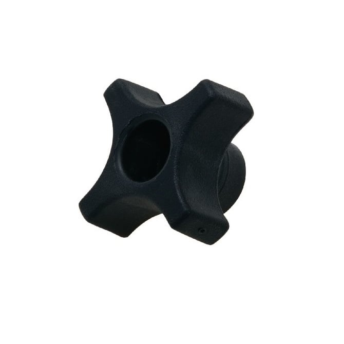 Manopola a croce M8 x 31,75 mm - Foro passante Inserto in ottone fenolico - Nero - Femmina - MBA (confezione da 1)