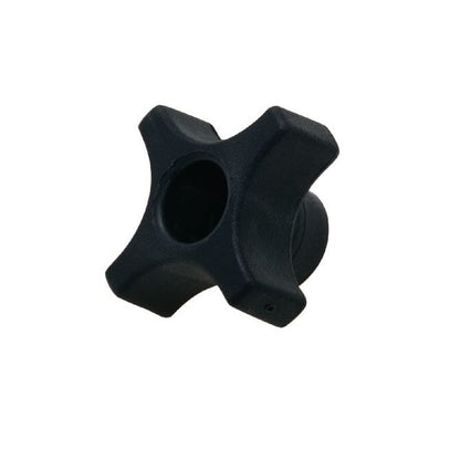 Manopola a croce 5/16-18 UNC x 76,2 mm - Foro passante Inserto in ottone Termoplastico - Nero - Femmina - MBA (confezione da 1)