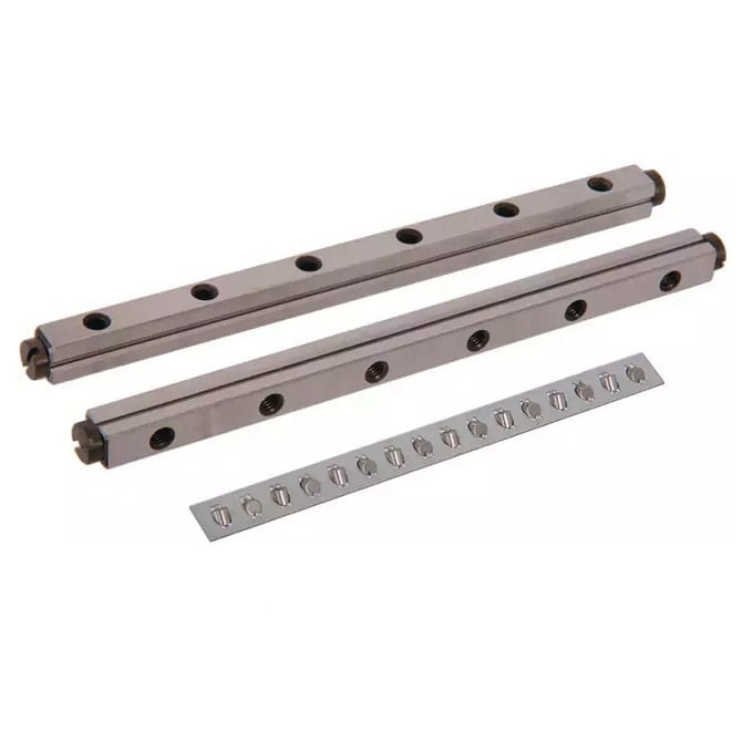 Glissière linéaire 8 x 45,01 x 24 - Rail à rouleaux transversaux - MBA (Pack de 1)