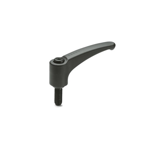 Manico regolabile M10 x 20 - 95 x 64 mm - Perno filettato Plastica e fibra di vetro - Nero - KIPP (confezione da 1)