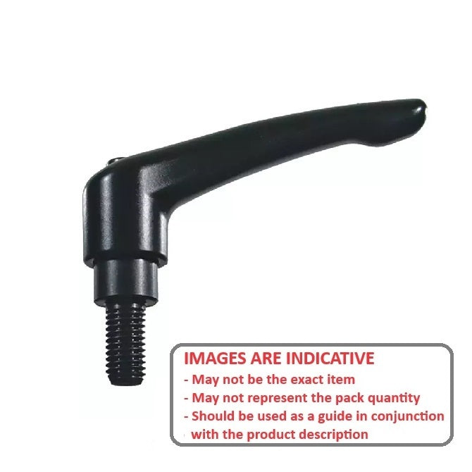 1068157 | KHD-38RS (Each) --- Adjustable Stud Handles - M6 - 6x1mm - 35 mm - Powder Coated Zinc Handle