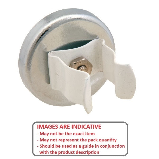 1149494 | MAG-CP-036-33-10-CL (Each) --- Cup Assemblies with Clips Magnets - 35.81x32.51 mm - Option 1 - White Plastic Magnet