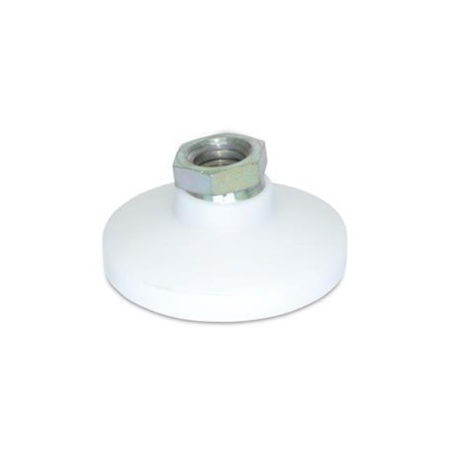 Support de Nivellement 140 Kg - 3/8-16 UNC - 31,8 x 22,2 mm - Douille Inox 303 avec Patin Acétal - Pivotant - MBA (Lot de 1)