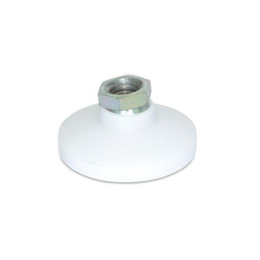 Support de Nivellement 140 Kg - 3/8-16 UNC - 31,8 x 22,2 mm - Douille Inox 303 avec Patin Acétal - Pivotant - MBA (Lot de 1)