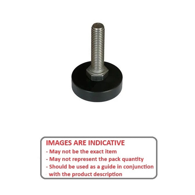1223704 | RAD5210-1 (Each) --- Levelling Studded Mounts - M10 - 10x1.5mm - 30x9 mm Basic - Polypropylene Adjuster
