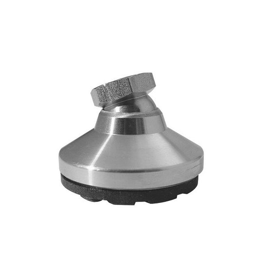 Support de Nivellement 1270 Kg - 3/8-16 UNC - 25,4 x 17,8 mm - Douille Inox 303 avec Patin Caoutchouc - Pivotant - MBA (Lot de 1)