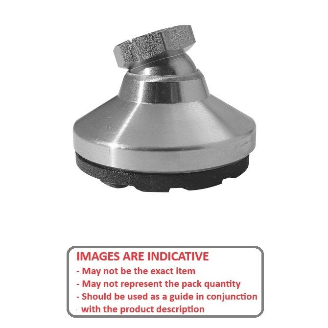 1102892 | MSF-127C-S3RP (Each) --- Levelling Socket Mounts - 1/2-13 UNC - 12.7mm - 47.6x28.6 mm Swivel - Stainless Steel 303/304 Similar to A2, 18-8 HRB80 Mount