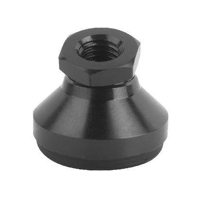 Support de Nivellement 1270 Kg - 3/8-16 UNC - 31,8 x 25,4 mm - Douille Chromate Noir avec Patin en Caoutchouc - MBA (Pack de 1)