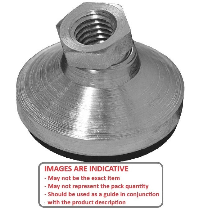 1072710 | MSF-064C-CCCRP (Each) --- Levelling Socket Mounts - 1/4-20 UNC - 6.35mm - 25.4x21.1 mm Swivel - Steel Mount